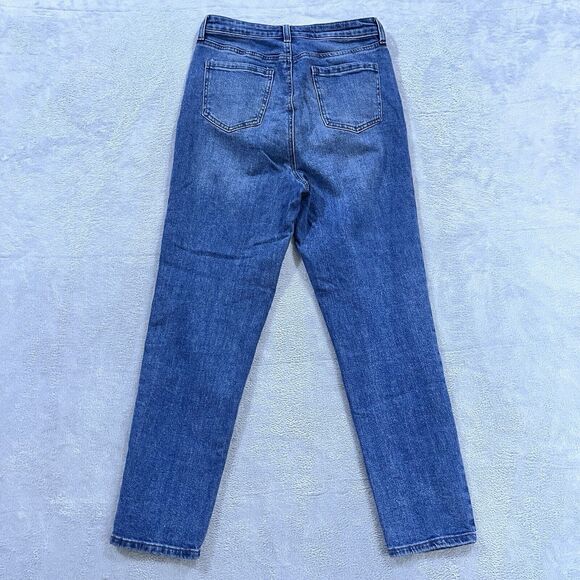 Abound‎ Mom Jeans 27 High Rise Exposed Button Fly Tapered Leg Denim Women's - Picture 2 of 10